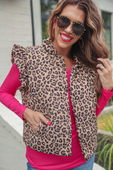 PREORDER- Clara Leopard Puffer Vest - Jess Lea Boutique