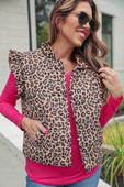 PREORDER- Clara Leopard Puffer Vest - Jess Lea Boutique