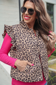 PREORDER- Clara Leopard Puffer Vest - Jess Lea Boutique