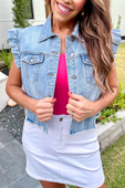 Jordan Ruffle Denim Vest - Jess Lea Boutique