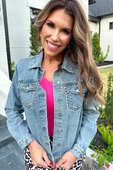 Stevie Rhinestone Denim Jacket - Jess Lea Boutique