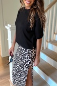 Leopard Printed Midi Skirt - Jess Lea Boutique