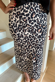 Leopard Printed Midi Skirt - Jess Lea Boutique