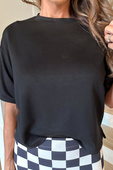 Casual Upgrade Half Sleeve Top, Black - Jess Lea Boutique