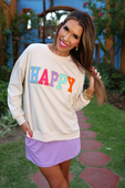 Happy Patch Pullover - Jess Lea Boutique