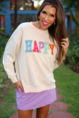Happy Patch Pullover - Jess Lea Boutique