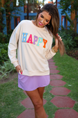 Happy Patch Pullover - Jess Lea Boutique