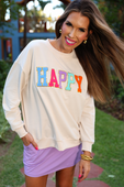 Happy Patch Pullover - Jess Lea Boutique