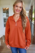 Tanner Textured Quarter Zip - Jess Lea Boutique