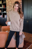 Basic Embossed Sweatshirt - Jess Lea Boutique