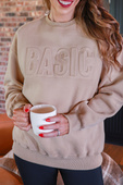 Basic Embossed Sweatshirt - Jess Lea Boutique
