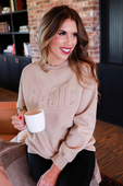 Basic Embossed Sweatshirt - Jess Lea Boutique