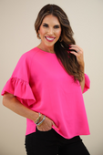 PREORDER-Rebecca Ruffle Sleeve Top - Jess Lea Boutique