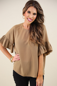 PREORDER-Rebecca Ruffle Sleeve Top - Jess Lea Boutique