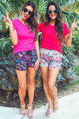 PREORDER-Fiesta Time Floral Drawstring Everyday Shorts, White - Jess Lea Boutique