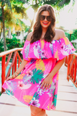 PREORDER-Truly Tropical Off The Shoulder Dress - Jess Lea Boutique
