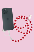 2 in 1 Beaded USB Charger- Pink/Red