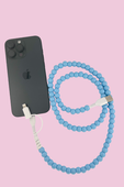 2 in 1 Beaded USB Charger- Light Blue