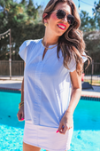 For The Record Pinstripe Top - Jess Lea Boutique