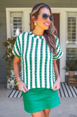 Bold And Bubbly Top, Green - Jess Lea Boutique