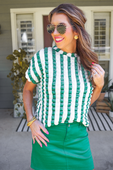 Bold And Bubbly Top, Green - Jess Lea Boutique