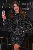 PREORDER- Old Flame Sequin Dress - Black - Jess Lea Boutique