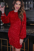 PREORDER- Old Flame Sequin Dress - Red - Jess Lea Boutique