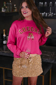 PREORDER- Champagne Cheers Luxe Pullover- Pink - Jess Lea Boutique