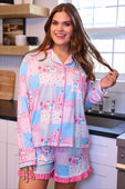 Pink Heirloom Patchwork Ruffle Pajama Set