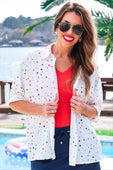 Sutton Button Up Top- Patriotic Stars