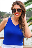 Haven V-Neck Bodysuit- Royal Blue