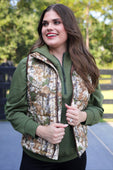 Delilah Puffer Vest- Classic Chloe Camo
