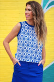 Heatwave Ribbed Tank- Palm Dreams