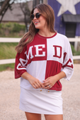 Huddle Up Color Block Top- Maroon - Jess Lea Boutique