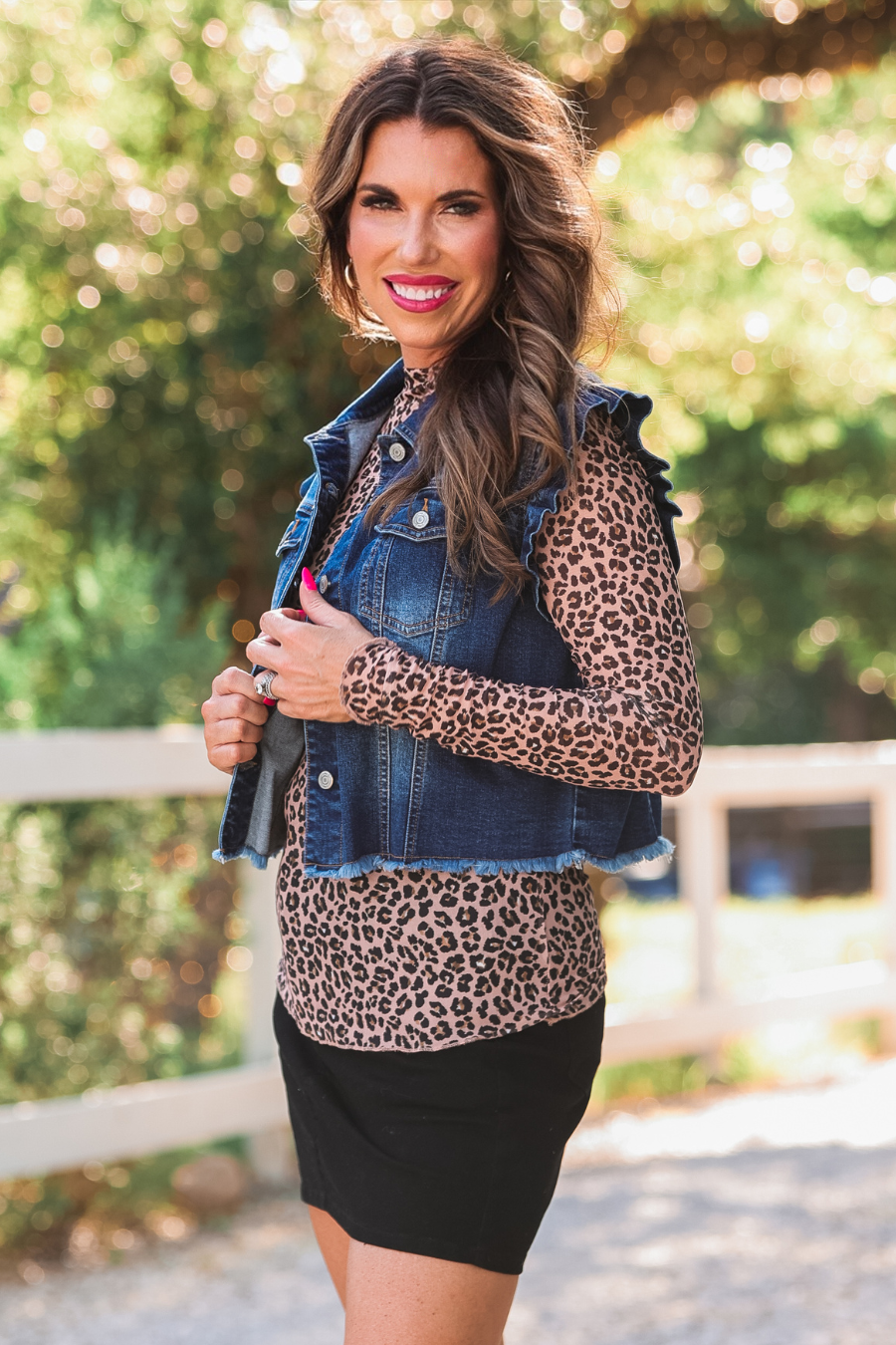 Jordan Ruffle Denim Vest- Dark Denim | Jess Lea Boutique