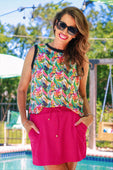 Solid Raspberry Skort