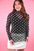 Keigan Mesh Top- After Dark Polka Dot