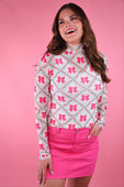 Keigan Mesh Top- Pretty Lattice Bow