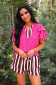 Runway Paperbag Shorts- Neapolitan Stripes