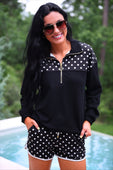 Mia Printed Pullover- After Dark Polka Dot