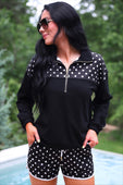 Mia Printed Pullover- After Dark Polka Dot