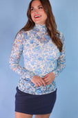 Kylie Lace Top- Blue Romance
