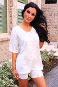 All Day Biker Set- White Chloe Camo