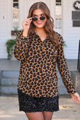 Nina Button Up Tunic- Leopard