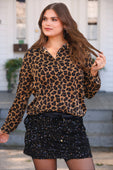 Nina Button Up Tunic- Leopard
