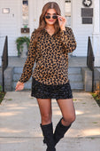 Nina Button Up Tunic- Leopard