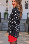 Nina Button Up Tunic- After Dark Polka Dot