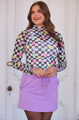 Keigan Mesh Top- Checkered Conversation Hearts