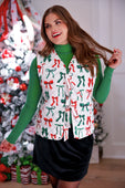 Twila Quilted Tie Vest- Midnight Bow Christmas Edition
