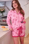 Blushing Blooms Ruffle Pajama Set